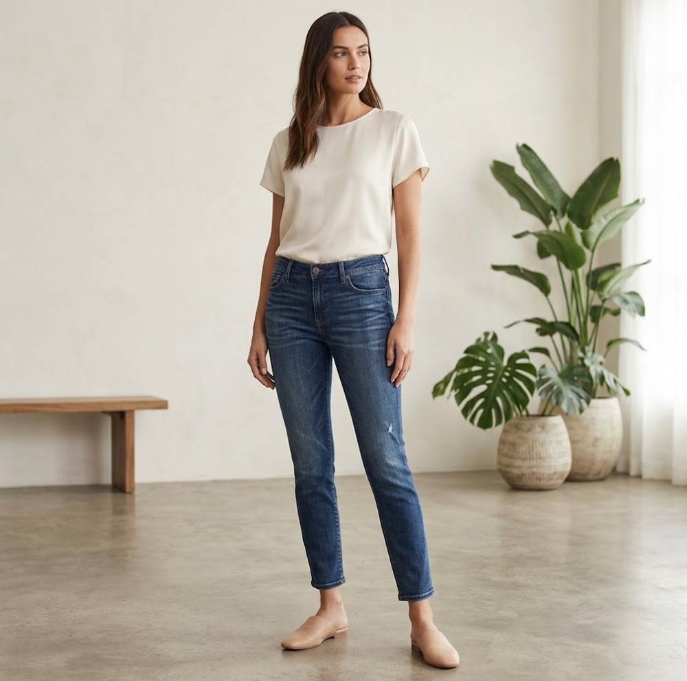 Express Cropped Skinny Jeans Womens 10 Dark Wash Mid Rise Stretch 29 Inseam